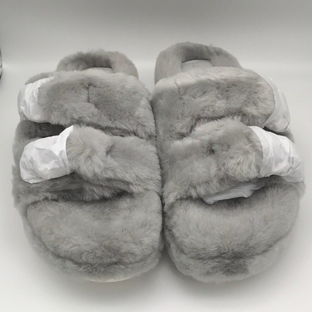 NWT J/SLIDES GREY SHEARLING BROOKE SLIPPERS  SIZE 8